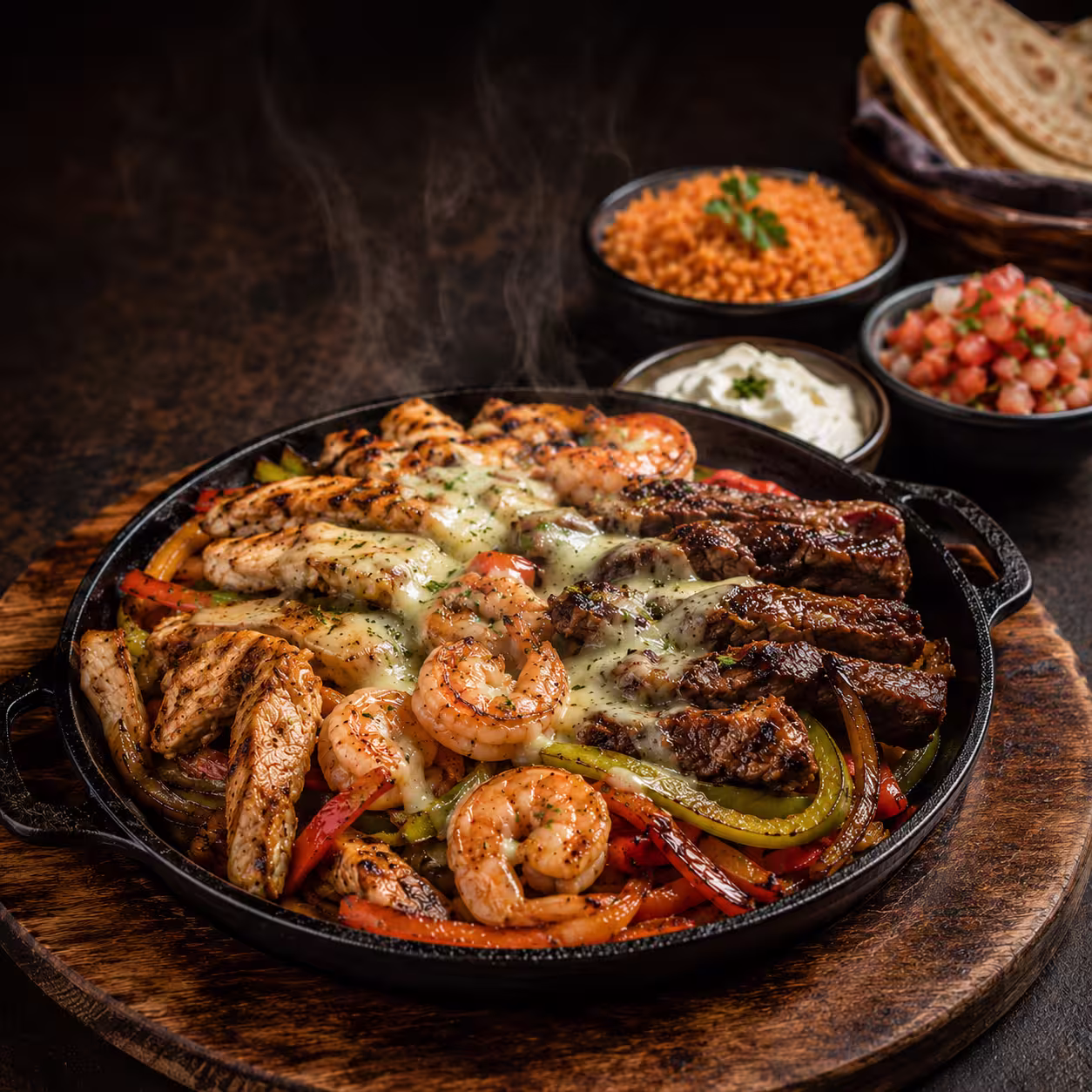 Fajita Trio Sizzlers in Applebees Menu UAE