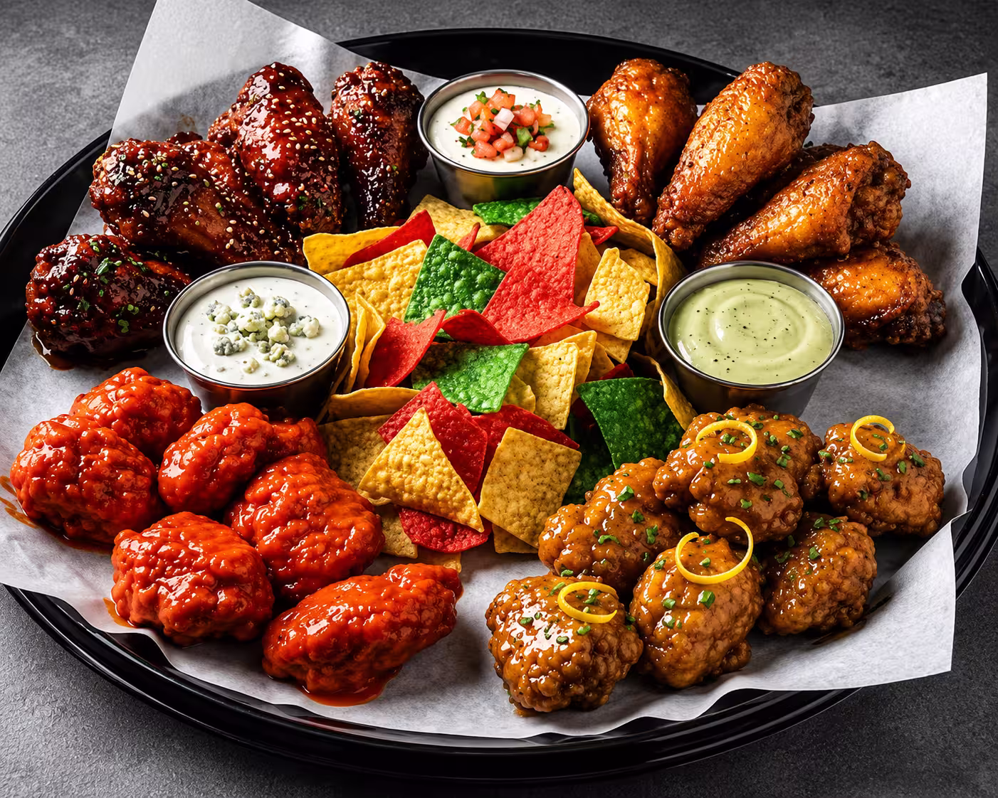 Grand Wings tour is served with multiple wings and chip salsa in applebees menu UAE