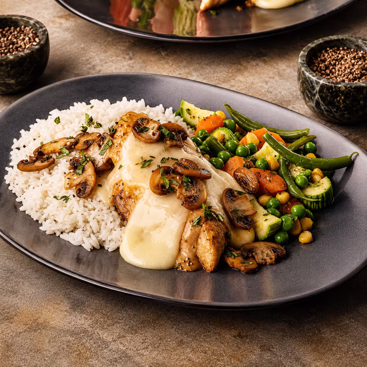 Mushroom Smoothered Grilled chicken in Applebees restaurant Menu UAE