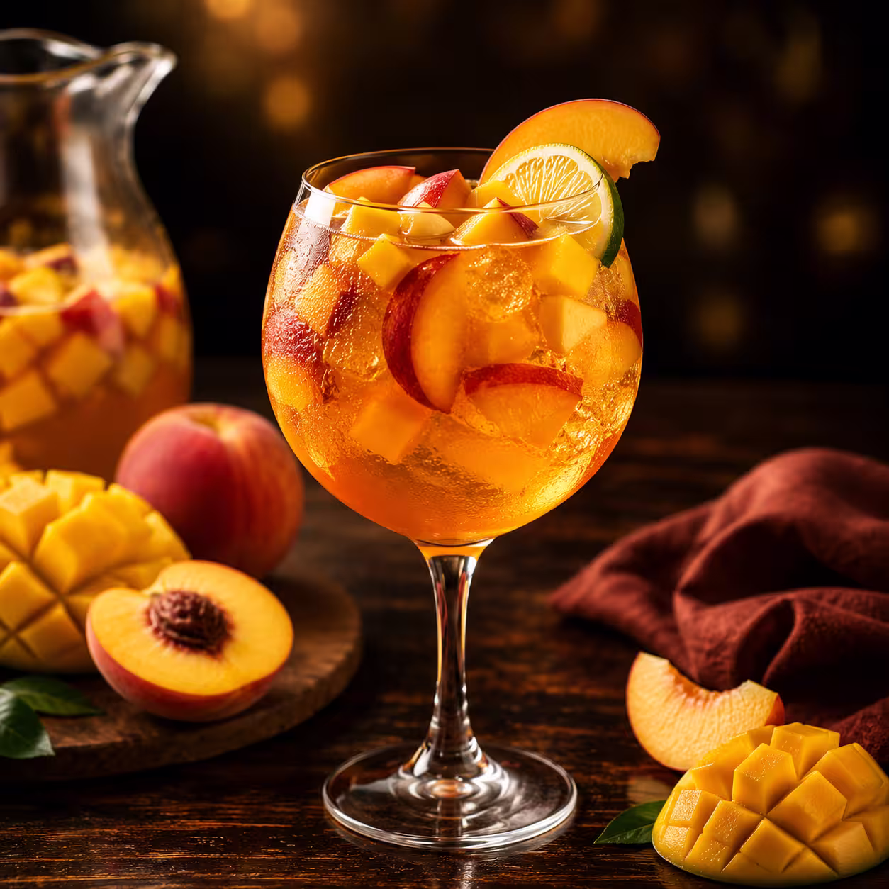 Peach Mango Sangria Drink in Applebees restaurant menu UAE
