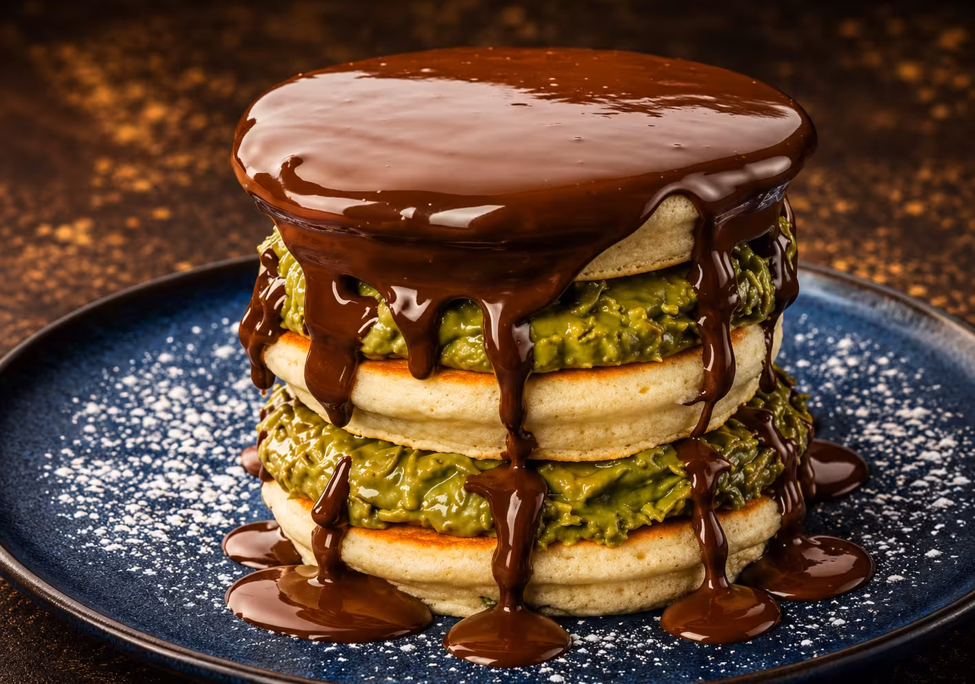 Pistachio Kunafa Pancakes Desserts in Applebees restaurant menu UAE